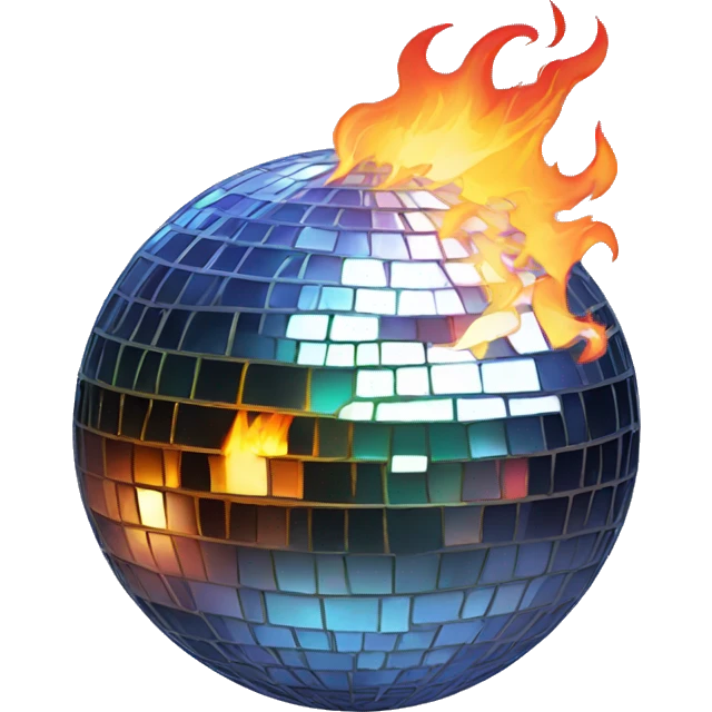 disco ball with fire emoji