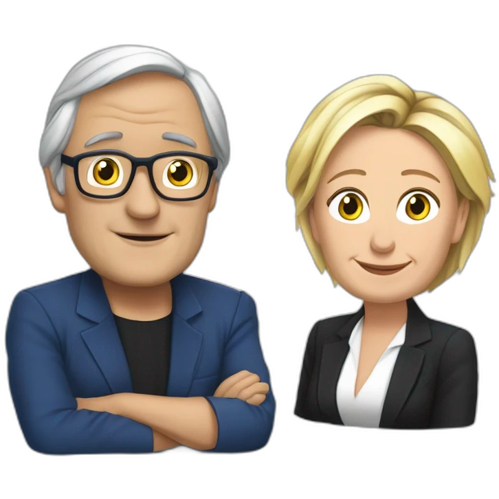 jean luc melanchon avec marine  le pen emoji