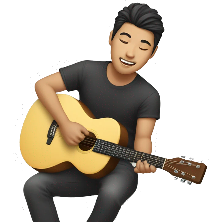 Asian guy playing guitar emoji