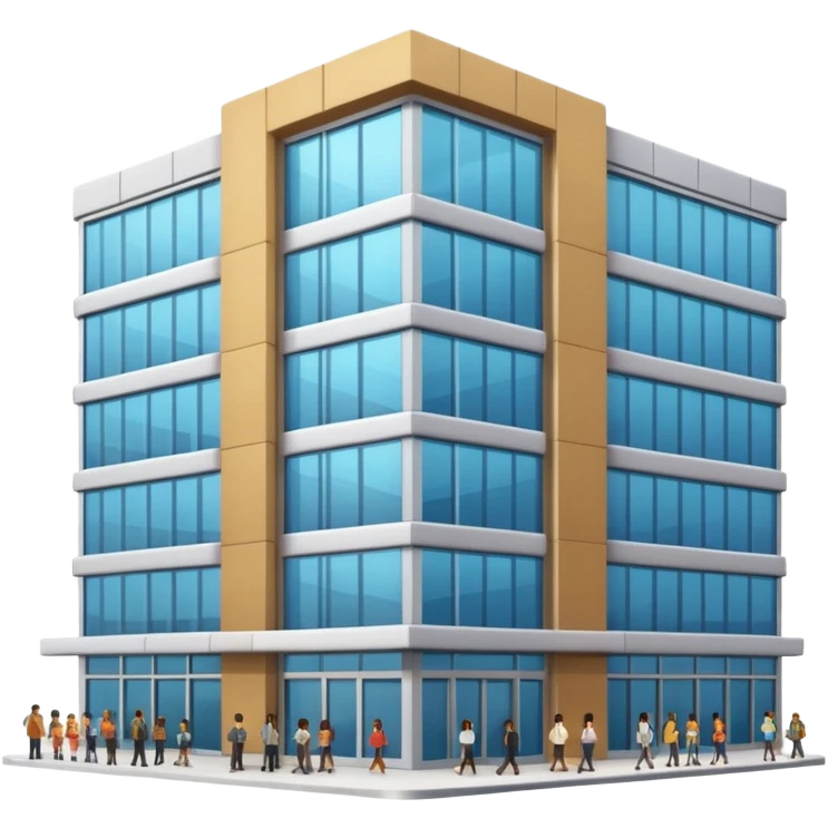 company building with people emoji