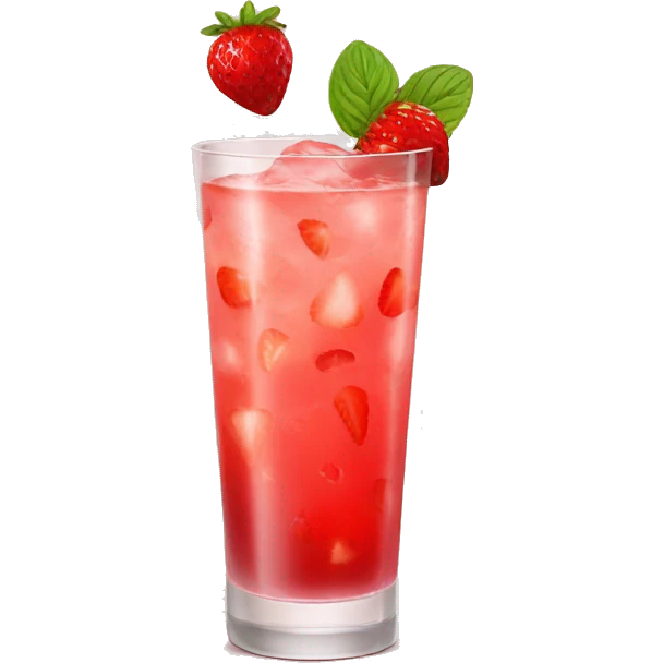 strawberry cocktail with basil emoji