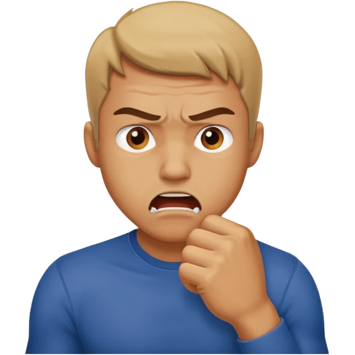 Man biting his fist emoji