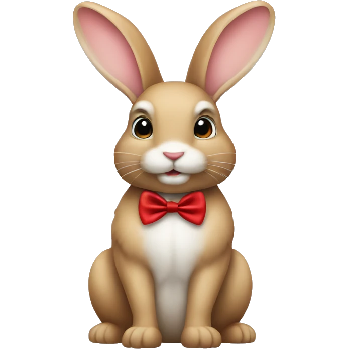 Bunny with red bow tie emoji