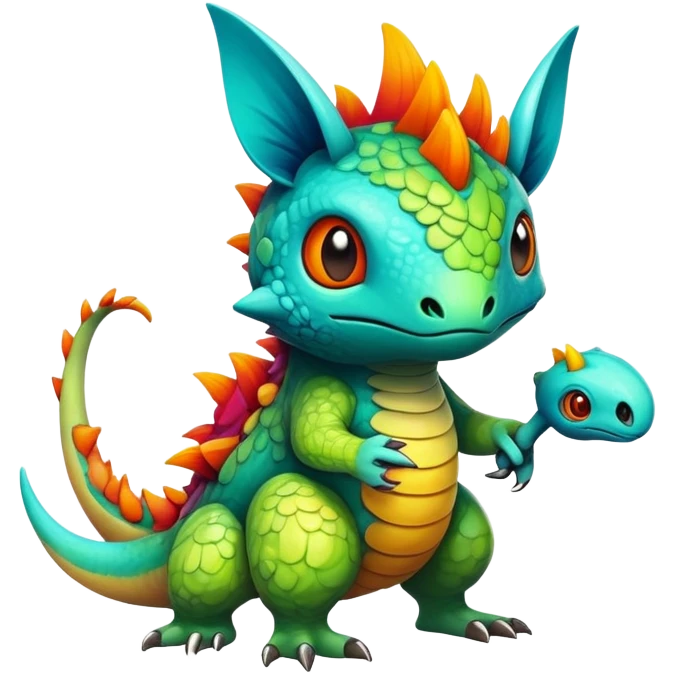 Randomly-colored colorful Fakémon-creature emoji