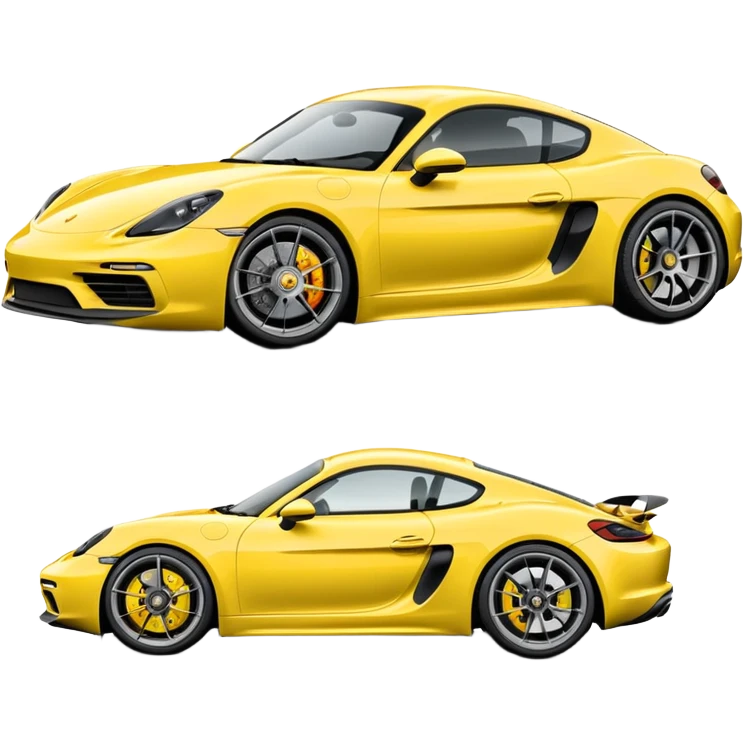 Matte White colored exterior 2024 Porsche 718 Cayman GTS 4.0 with "yellow ceramic brake calipers" only and dark silver anthracite rims emoji