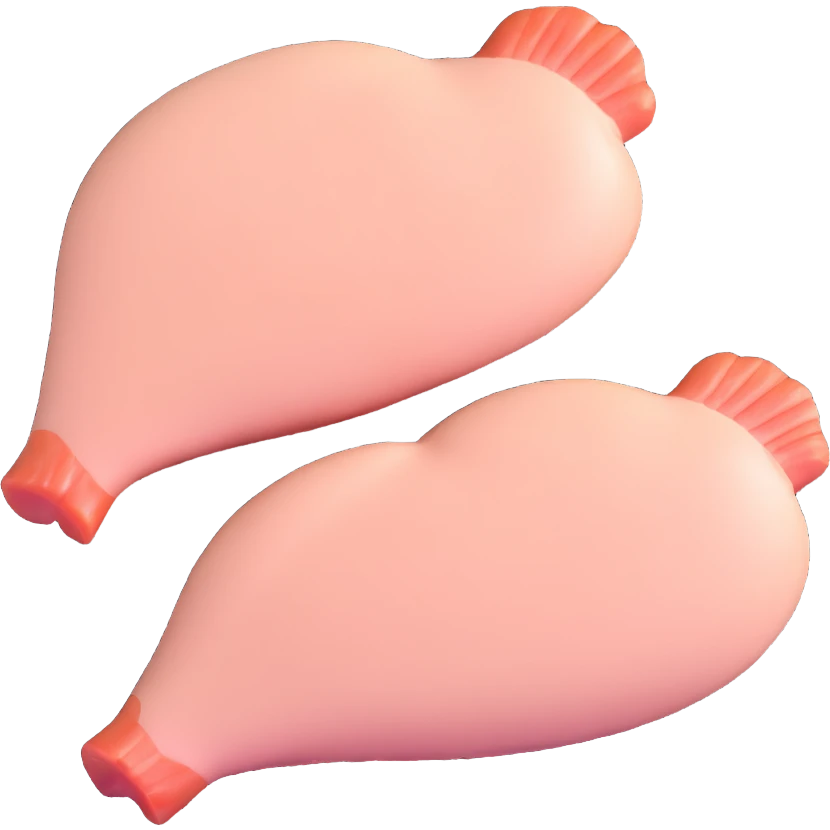 two pieces of raw chicken breast emoji
