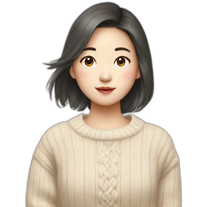 Pretty South Korean Girl in a sweater emoji