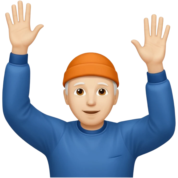 Андрей Дмитриевич Сахаров с поднятыми руками в радости emoji