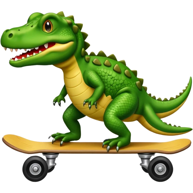 Cocodrilo sobre una patineta emoji