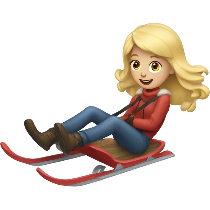 Blonde girl sledding emoji