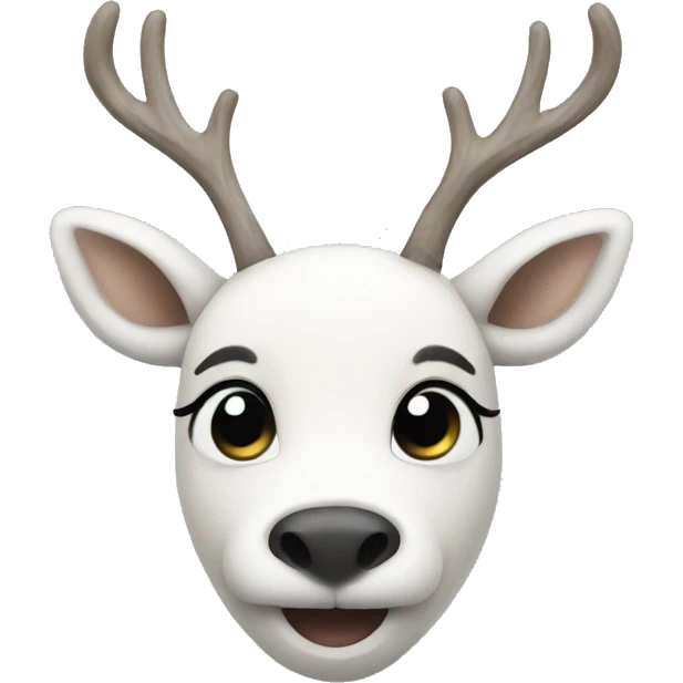 A white Arctic Reindeer  emoji