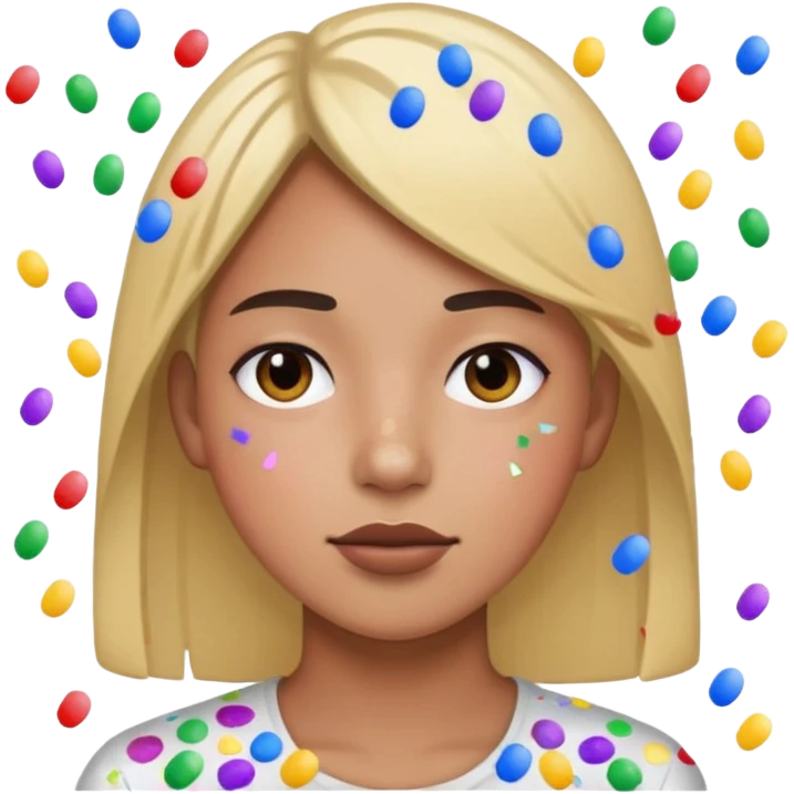 straight face with confetti  emoji