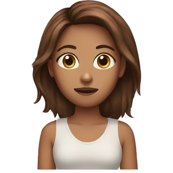 anxiety brown hair emoji