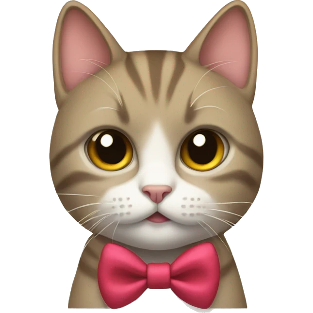 Cat wearing a bow emoji