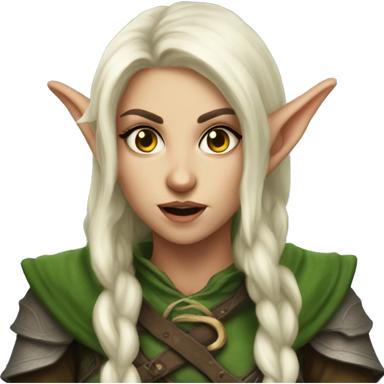 rogue female elf fantasy emoji