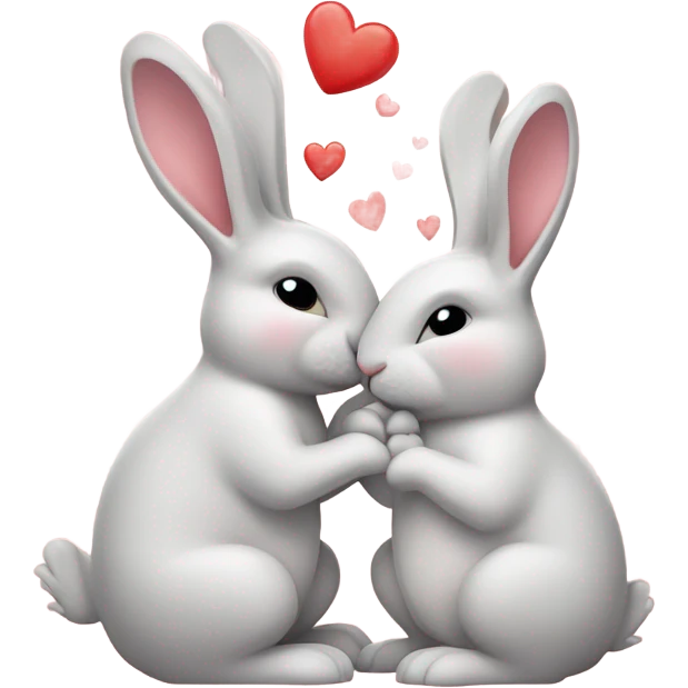 Bunnies in love emoji