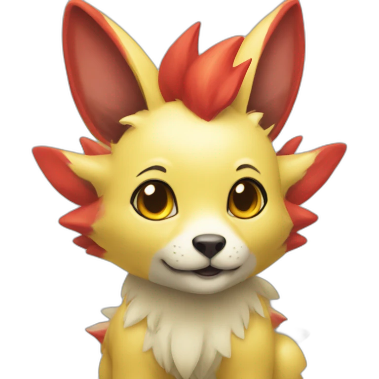Feunnec jaune with red ear pokemon emoji