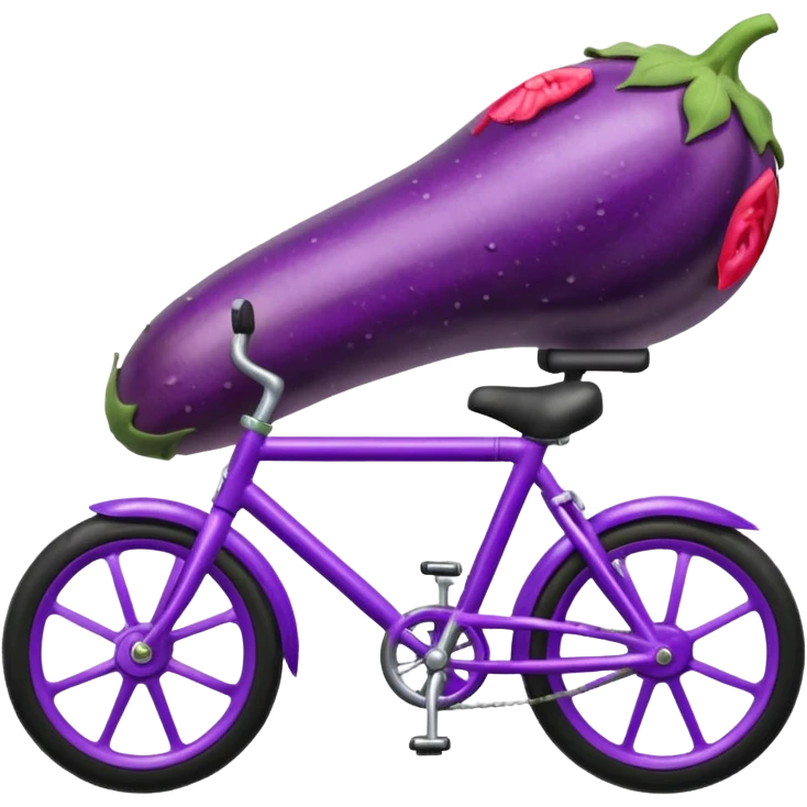 Eggplant on a bike emoji