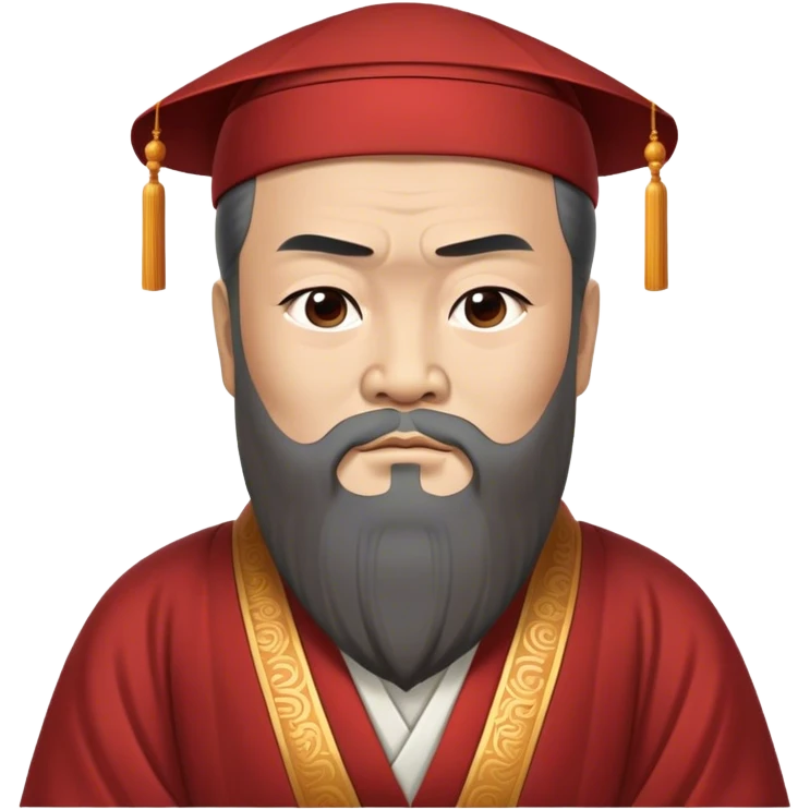 Cinematic Realistic Confucius Portrait Emoji, depicted as a wise ancient philosopher in traditional robes with a serene, contemplative expression, rendered with soft timeless textures and harmonious natural lighting that captures his enduring wisdom. emoji