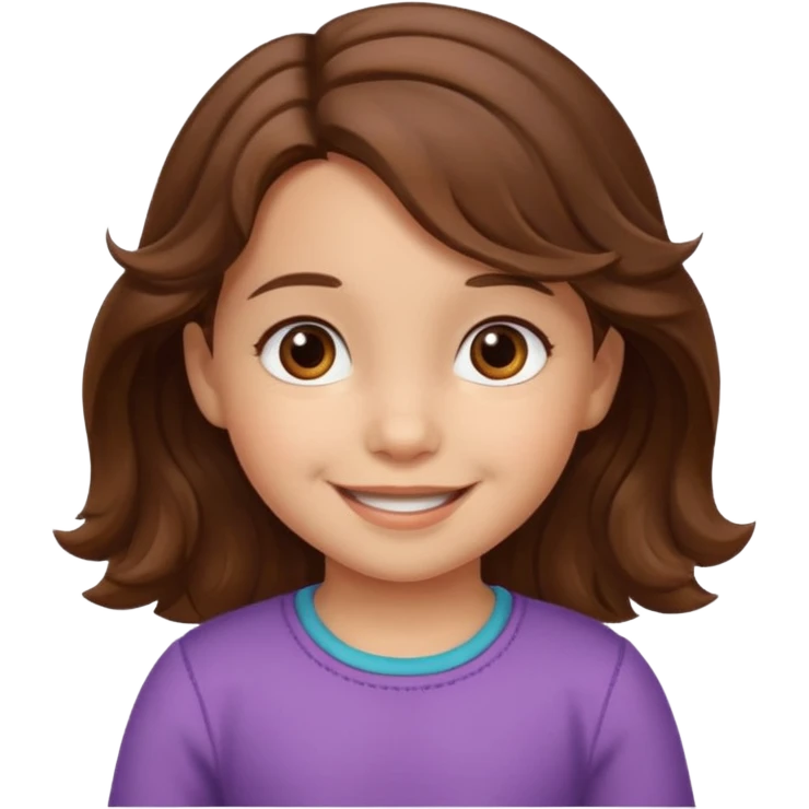 3yr old girl wavy brown hair brown eyes emoji