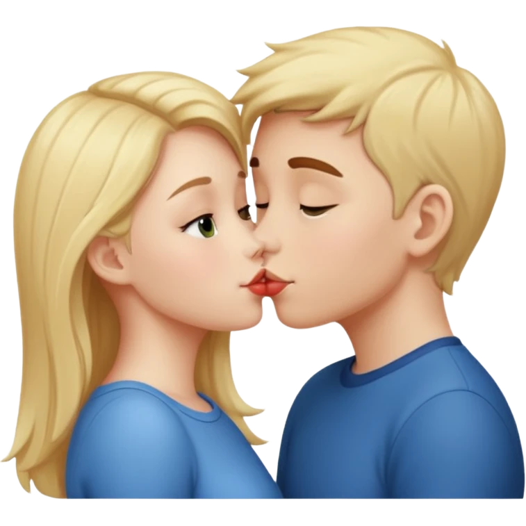 A cute girl kissing a boy  emoji
