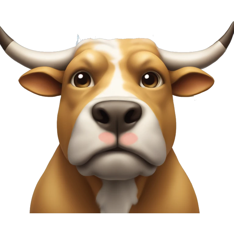 “Realistic illustration of a hybrid creature with a dog’s head and bull’s body, standing confidently in front of a rising stock chart, symbolizing financial growth and prosperity, with subtle financial symbols in the background.” emoji
