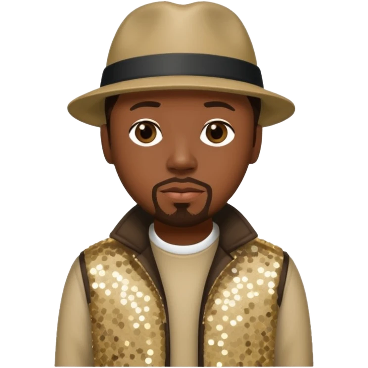 Nate Dogg with dark brown hair, beige sequin outfit emoji