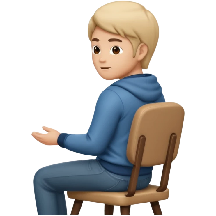 Memoji sitting on a chair from behind emoji