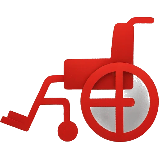 Red moving wheelchair symbol  emoji
