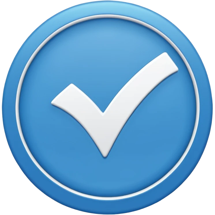 A blue circle emoji with a white tick in it emoji