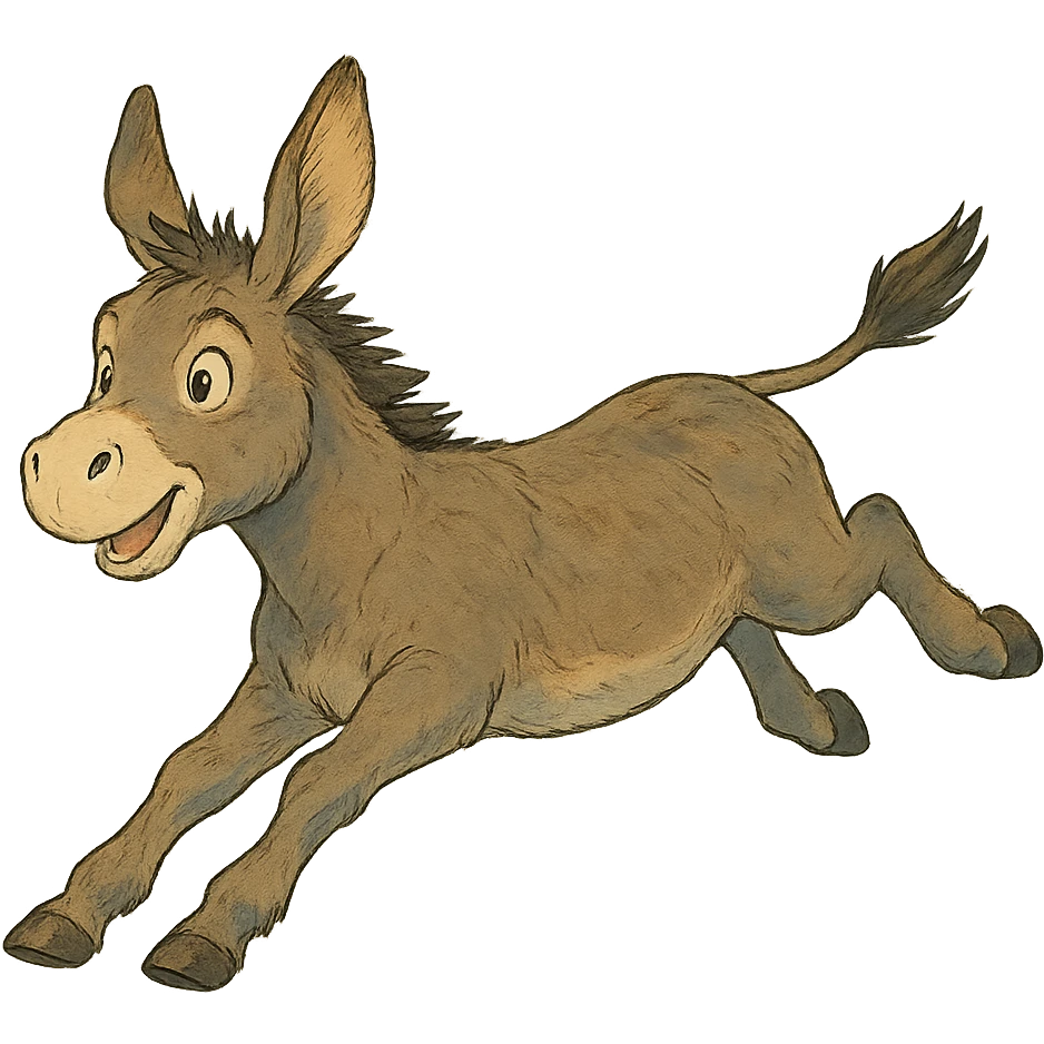 ghibli style donkey flying in the air emoji