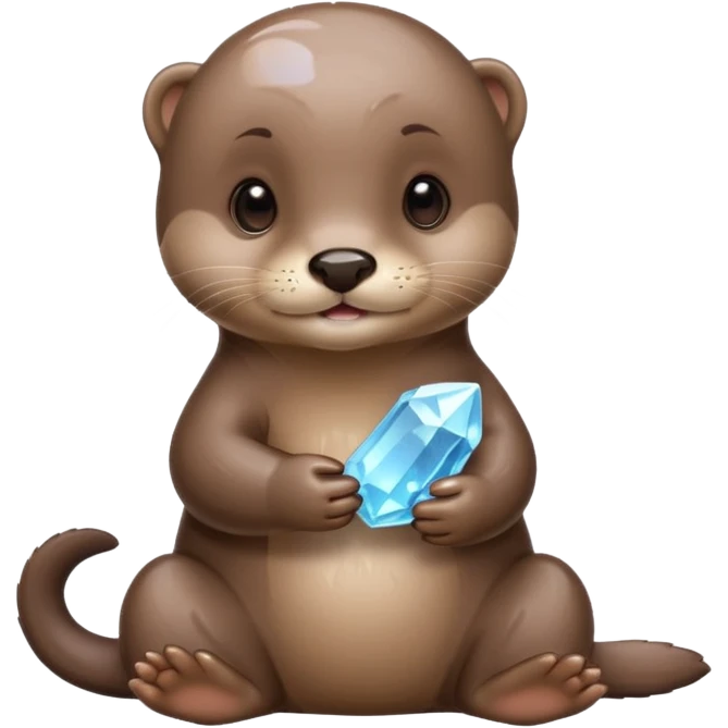 baby otter holding crystals emoji