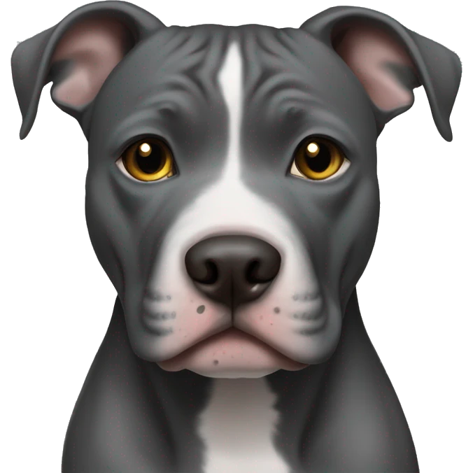 all dark grey pitbull no white with hazel eyes girl grey nose emoji