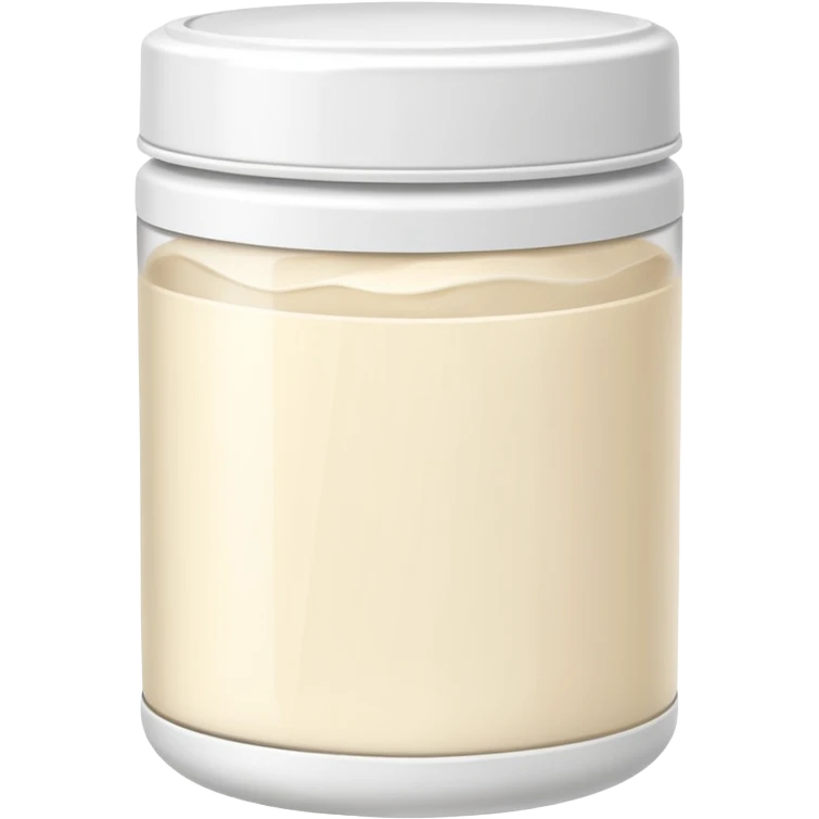 bote blanco de colágeno en polvo de vainilla sin cara sonriente emoji