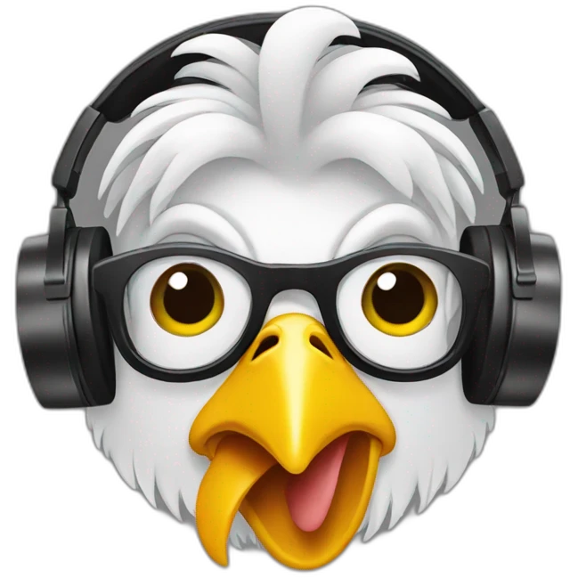 A french dj rooster emoji