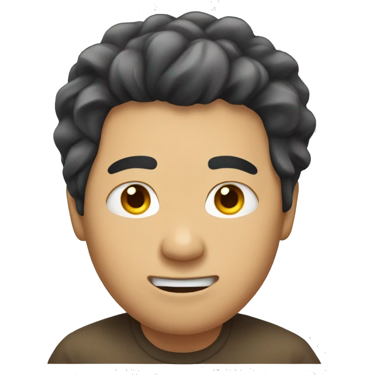 Asian man with Hair flopping down his face emoji