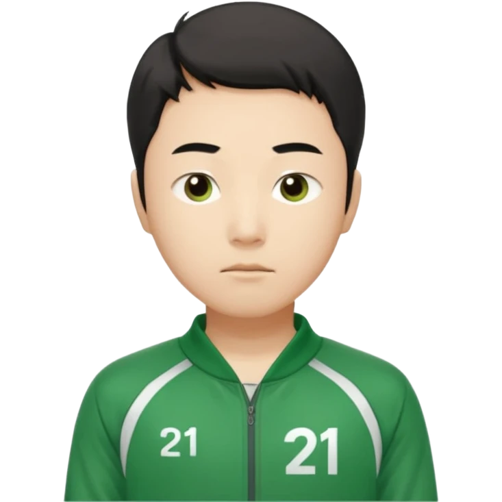 llustrate Cho Sang-woo (Player 218) in green tracksuit with the number 218 bold on the chest & sleeves. emoji