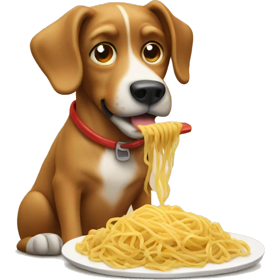 Dog cooking pasta emoji