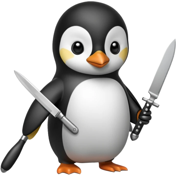Penguin holding a knife  emoji