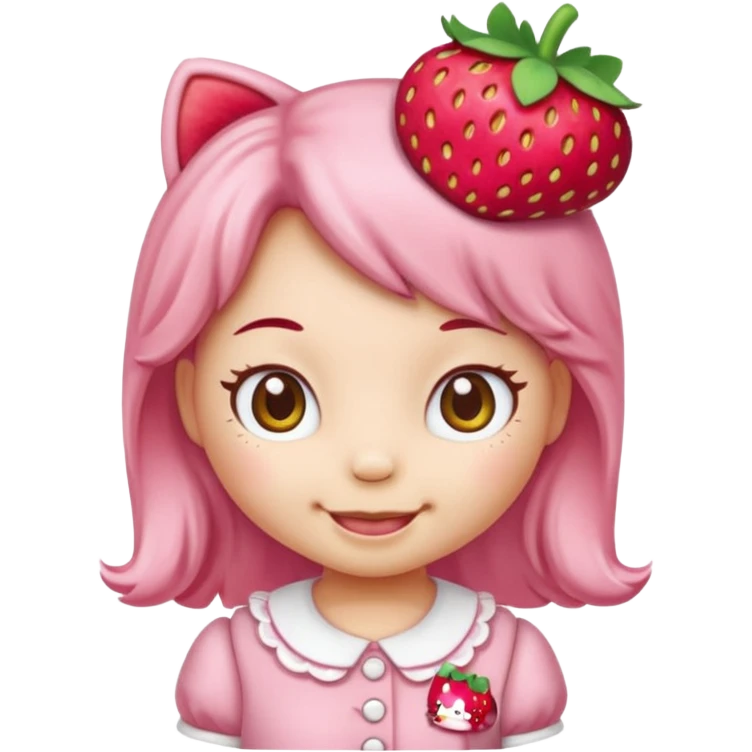 hello kitty strawberry shortcake pink emoji