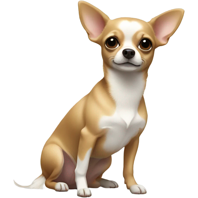 A Chihuahua ￼with a white marking only on its chest emoji
