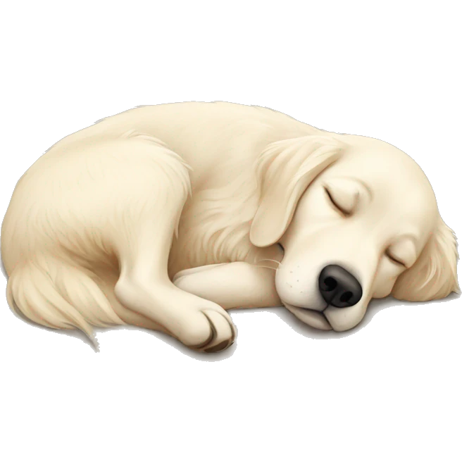 White golden retriever sleeping emoji
