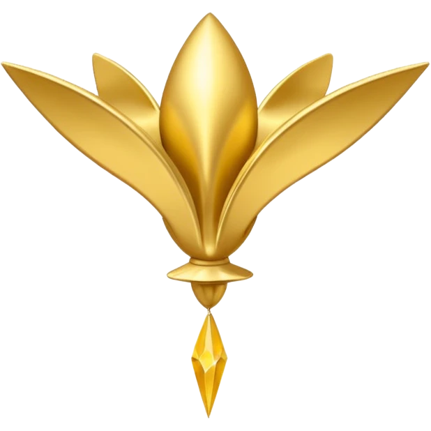 a single gold talaria, pointed down in mid air as if it is flying. minimalist. emoji