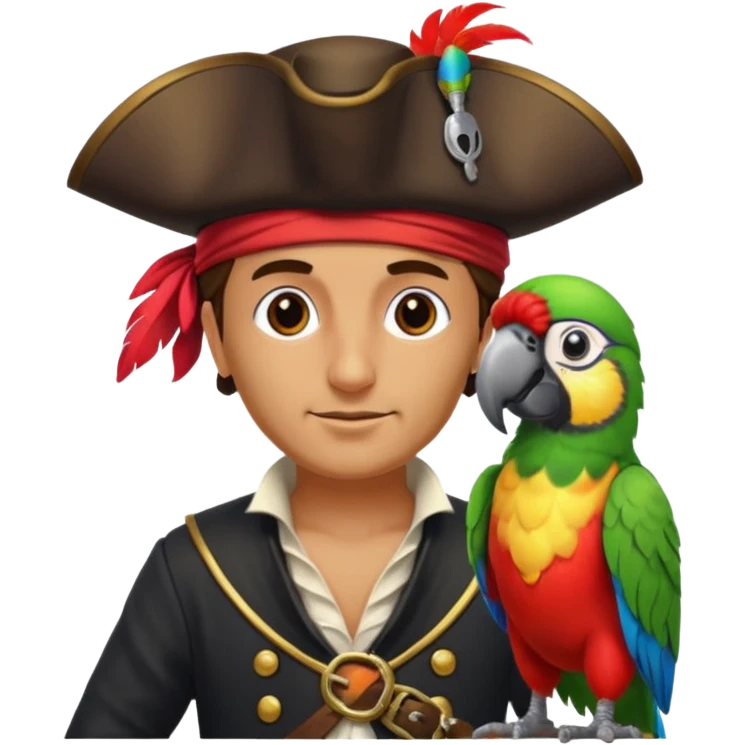 pirate and parrot emoji