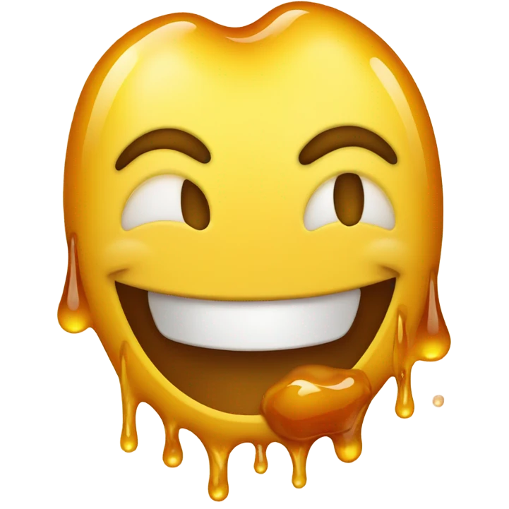 Smiling emoji having honey fall out of its mouth emoji