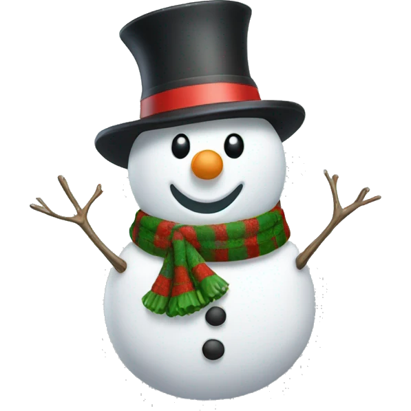 snowman with christmas hat emoji