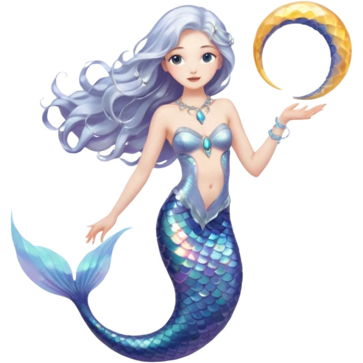 Lunar mermaid with more details emoji