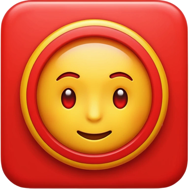 Urgent red alert emoji, glowing red, strong contrast, simple emoji design. emoji