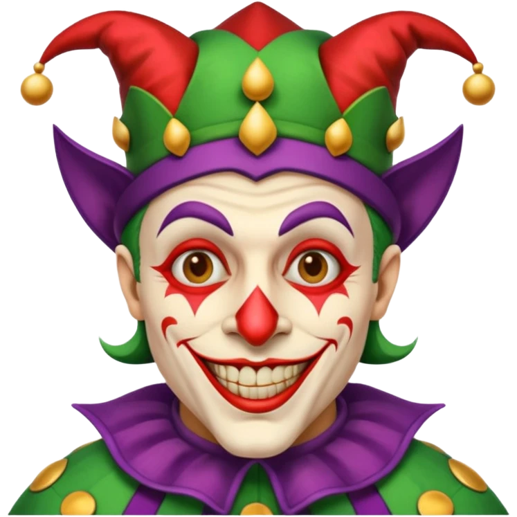 crazy funny colorful human jolly joker, medieval, vintage, court jester, mac os icon emoji