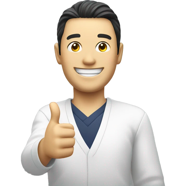 Smiling Japan man showing thumbs up  emoji